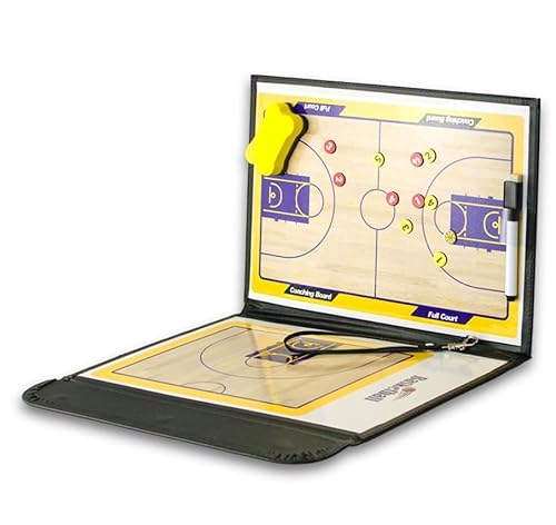 BFVAKBKYT Coaches Taktische Tafel, Tragbares Basketball-Coaching-Board, taktisches Klemmbrett for Basketball-Trainer, Strategie-Tafel, mit Spielermarkern, Radierer, Stift