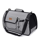 Rysmliuhan Shop Tragetasche Hund Hundetasche Flugzeug Handgepäck Haustierträger für Hunde Hunderucksackträger Verstellbarer Hunderucksack Hundeträger Handtasche Gray,m