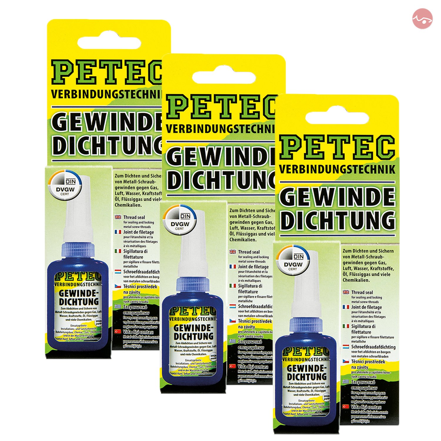 Petec_bundle 3X PETEC GEWINDEDICHTUNG Flasche 15 G SB-Karte 97216