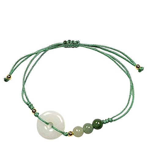 YIHANSS Armband aus echtem Glücks-Jade-Donut mit 12 Geburtstagsstein-Kristallarmband für Damen (Farbe: Jade)