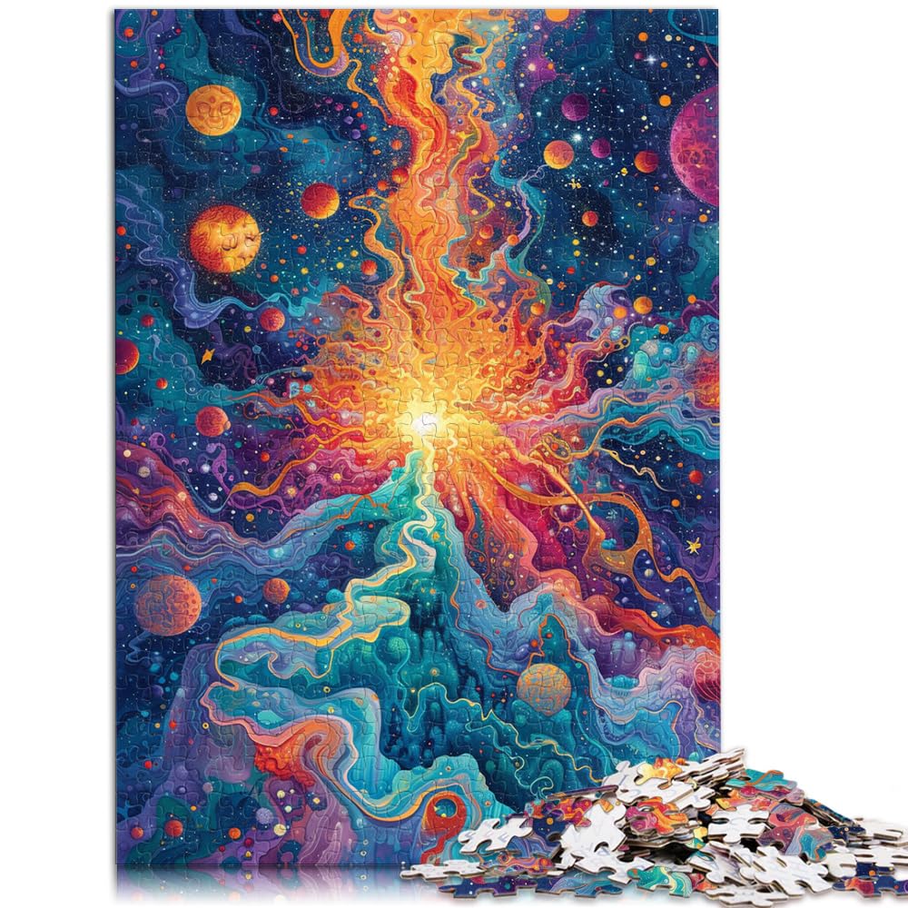 Puzzlespiele „Psychedelische Weltraumszene“ 1000-teiliges Puzzle für Erwachsene. Holzpuzzle ganze Familie und die 1000 Teile (50 x 75 cm)