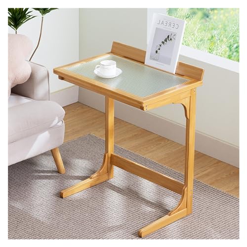 zhongqunli kleiner Couchtisch Beistelltisch, kleiner Couchtisch, Nachttisch, Sofa-Beistelltisch, Schrank, quadratischer Couchtisch aus Glas ästhetischer Couchtisch(A)