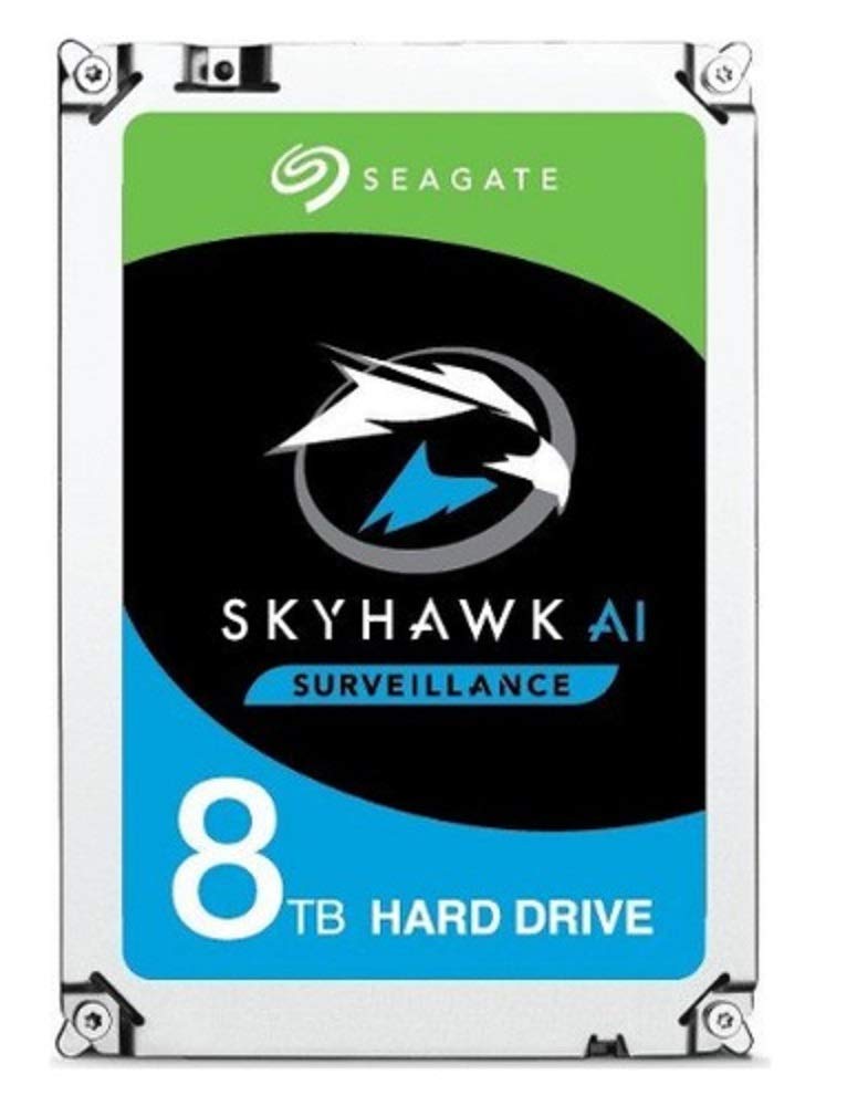 Seagate - ST8000VE000 Skyhawk AI ST8000VE000 8TB Festplatte - 3,5 intern - SATA (SATA/600) - Netzwerk-Videorekorder, Videoüberwachungs-Systemgerät unterstützt - 7200rpm - 256MB Puffer -