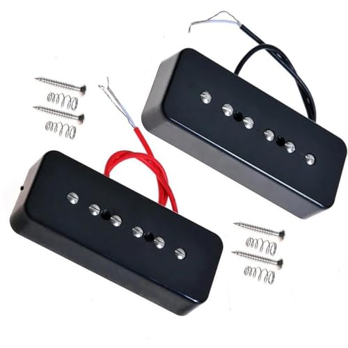 1 Satz Gitarren-Tonabnehmer Single Coil Pickups Bridge & Neck Für E-Gitarre e gitarren tonabnehmer (Color : Black)