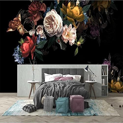 XLMING Rustikale Blume Rose 3D Tapete Home Dekoration Wohnzimmer Sofa Schlafzimmer Tv Hintergrund Wand-430cm×300cm