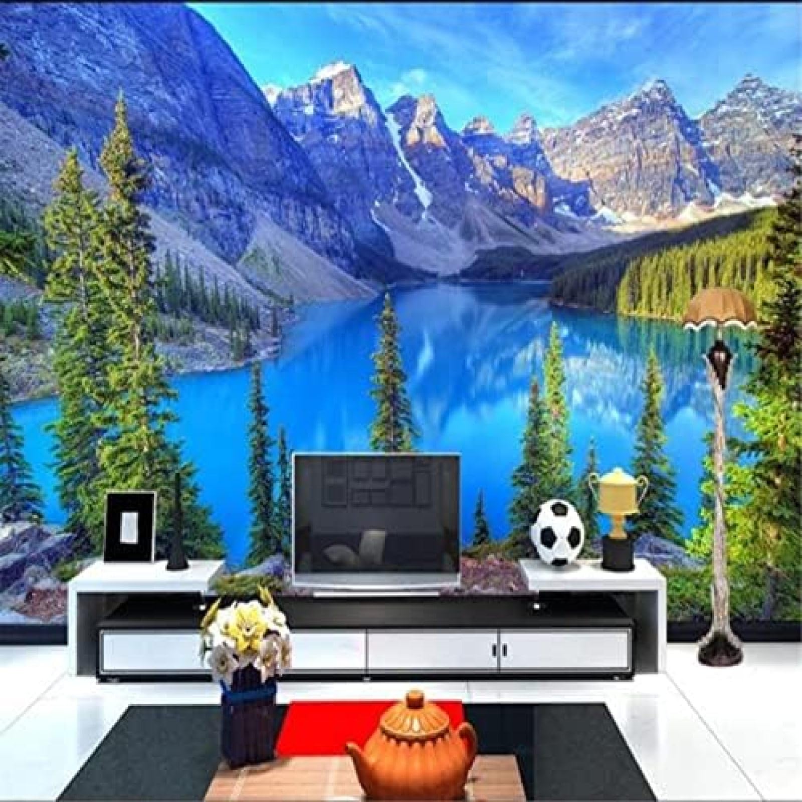 XLMING Große Berggipfel Und Verschneite Berge Landschaftsbild 3D Tapete Wohnzimmer Sofa Schlafzimmer Esszimmer Home Dekoration Wand-250cm×170cm