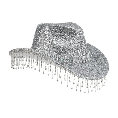 Blingbling Kristall Cowboyhüte Quasten Diamant für Junggesellinnenabschied Cowboyhüte Hut für Schauspielerin Schauspielerin Cowboyhüte für Damen