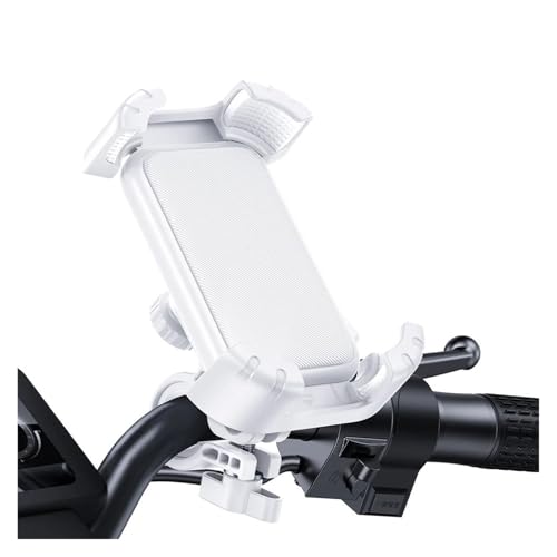 Handyhalterung Motorrad Motorrad-Telefonhalter 360°-Ansicht Universeller -Telefonhalter Für 4,7-7,2-Zoll-Mobiltelefonständer Stoßfester Halterungsclip Handyhalter Fahrrad(S2 White1)