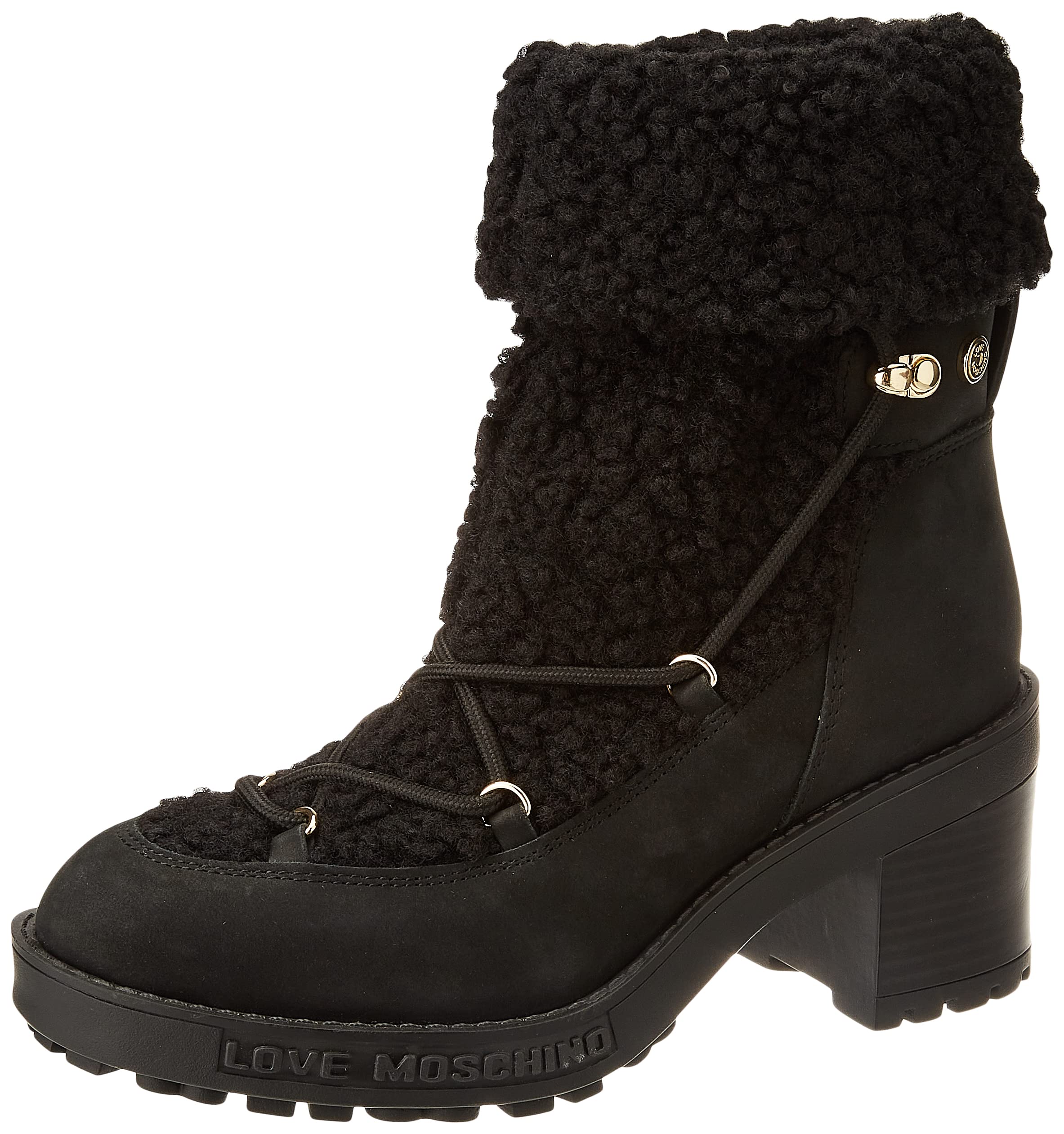 Love Moschino JA21207G0FIP100A Damen Stiefel , Schwarz (Curly Pl Nero), 41 EU