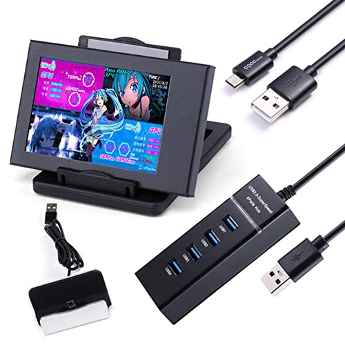 HDKEAN 360-Grad-Drehung, 8,9 cm (3,5 Zoll) Sekundärbildschirm, Computer-CPU-USB-Display, Sekundärbildschirm