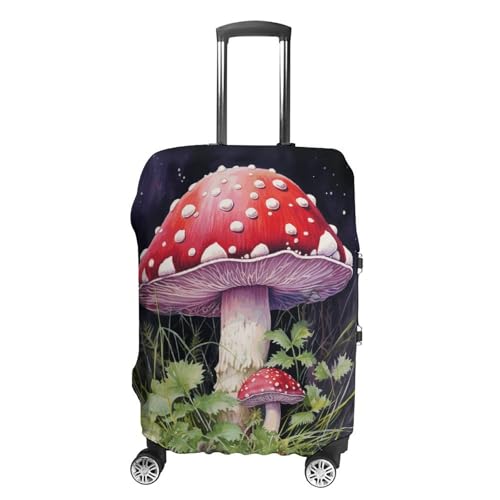 CSGJMYGS Reisegepäckabdeckung, elastisch, waschbar, modisch, kratzfest, Motiv: Pilze im Gras, Koffer-Schutz, passend für 45,7 - 81,3 cm Gepäck, Style-4, XL