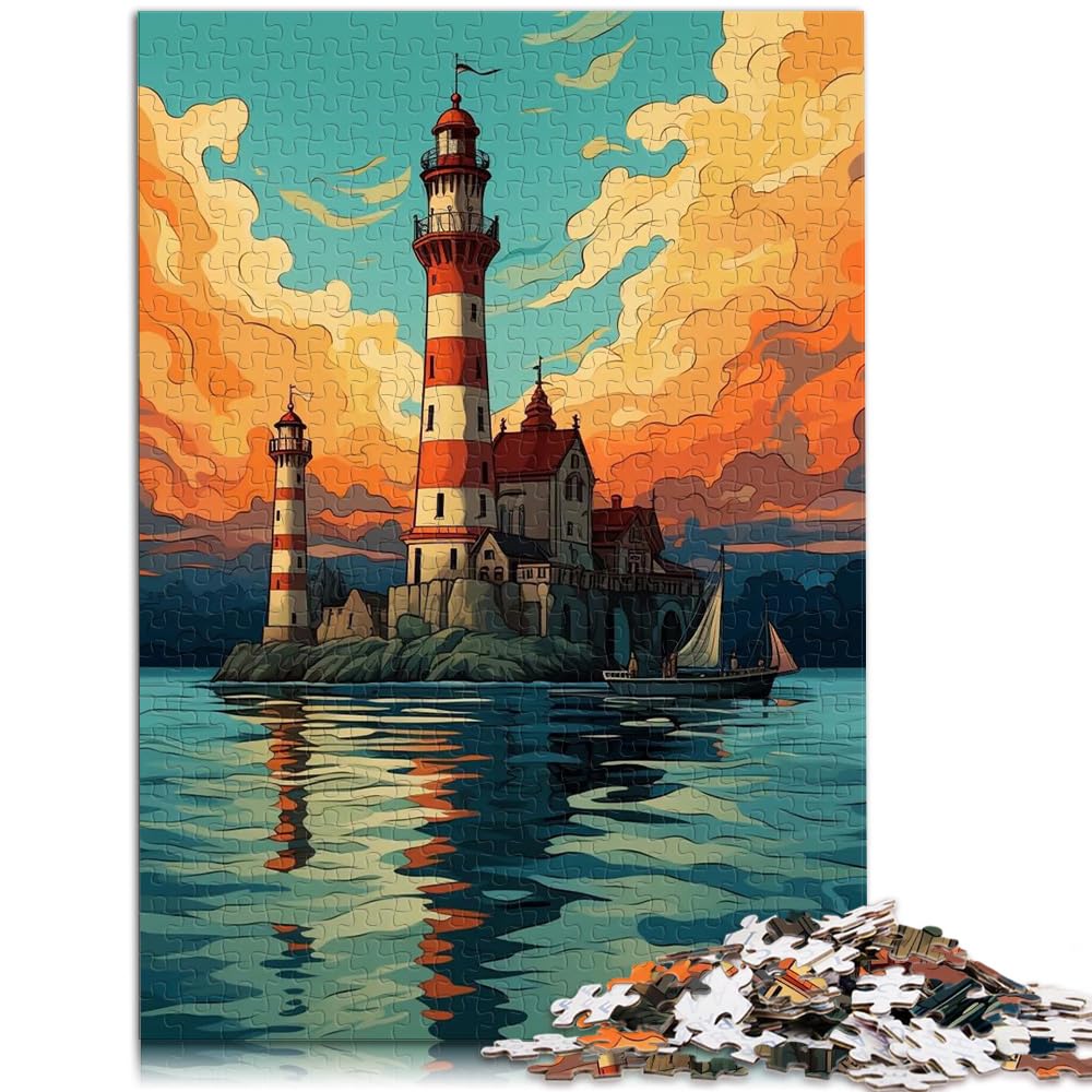 Spielgeschenk Puzzle ikonischer Leuchtturm Puzzle 1000 Teile Holzpuzzle Spielzeug Puzzle Lernspiele Stressabbau Puzzle 1000 Teile (50x75cm)