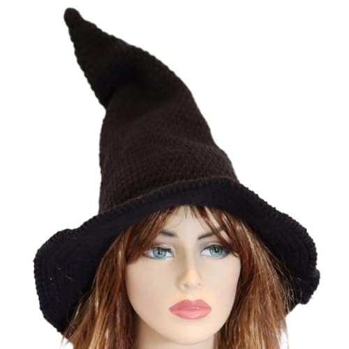 SANRLO Unisex Halloween Schirmmütze Hexenhut Häkeln Zauberer Hut Männer Frauen Cosplay Hexenhut mehrere Arten zur Auswahl