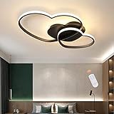 Lfoute Deckenleuchte LED Moderne Herzförmige Kinderlampe Kinderzimmer Deckenlampe Dimmbar Mit Fernbedienung Schlafzimmer Jungen Mädchen Wohnzimmer Pendellampe Innenleuchter,Schwarz