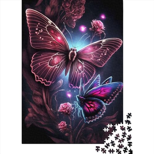 Blumen- und Schmetterlings-Puzzle für Erwachsene, schwieriges Puzzle mit 1000 Teilen, für Erwachsene, Teenager, Geburtstagsgeschenk, Geschenke für Erwachsene, 75 x 50 cm