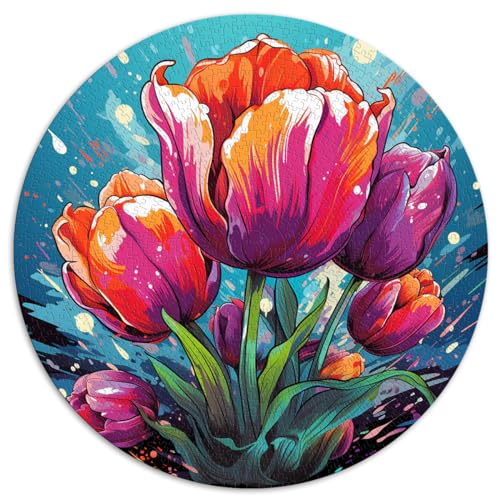 Puzzle-Geschenk, Tulpen-buntes Puzzle 1000 Teile für Erwachsene, 67,5 x 67,5 cm, Puzzle, Lernspiele, Heimdekoration, Puzzle für Puzzle-Geschenke