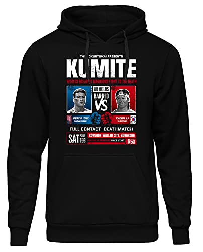 Uglyshirt Kumite Herren Kapuzenpullover | Frannk Dux Bloodsport Muay Thai | M6 Schwarz (XXL)