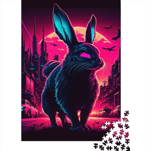 Bunny Dark Art Puzzles Puzzles für Erwachsene Teenager 1000 Teile Puzzles für Erwachsene Spielspielzeug für Erwachsene Familienpuzzles Geschenk 75x50cm