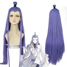 LINLINCD-Wig Anime Cosplay Nezhas magisches Kind regieren Ao C gemischte Blaue und lila Haare Schönheitstipp cos Perückenhersteller Großhandel Gemischtes Blau-Violett