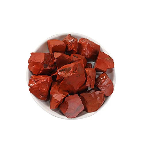 LIJUCAI 100 g natürlicher roter Jaspis, raue Steine, Mineralproben, Rohe Kristalle, unregelmäßige Form, Stein für Aquarium, China