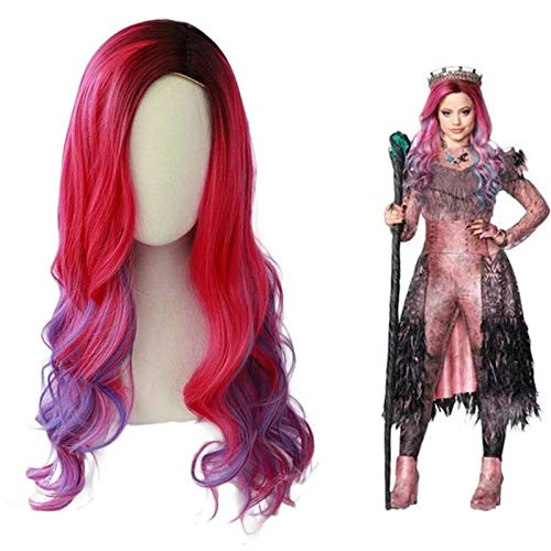 LINLINCD Cosplay wig Nachkommen 3 Frauen Audrey Cosplay Perücke Rollenspiel Kostüm Omber Kunsthaar Perücken für Halloween Karneval Party Ag-105