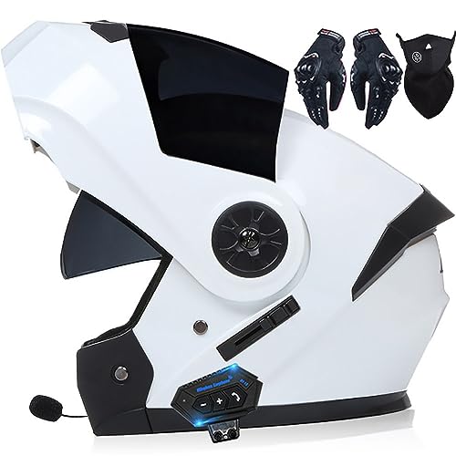 Helm Motorrad mit integriertem Bluetooth Modularer Bluetooth-Helm Klapphelm Full Face Motorradhelm mit ECE Zertifiziert Damen Integralhelme vollvisierhelm sturzhelm Motorrad Herren