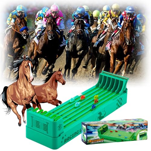 Asslye Horse Racing Game, Pferderennspiel Elektrisch, Pferderennen Tischspiel mit 6 Pferde, Interaktives Tischfußball Tabletop Spiele, Lustige Desktop-Pferderennen Familientreffen Unterhaltung Spiel