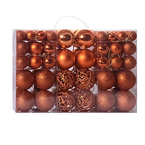 Nicole Knupfer 100 PC Weihnachtskugeln Weihnachtsbaumschmuck Dekorationen Festival Christbaumschmuck Christbaumkugeln Heller Ball Matt Ball Und Hohlkugel Weihnachtsbaumkugeln (Bronze)