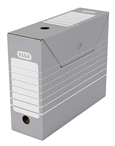 ELBA 100333274 Archivbox tric 10 cm breit 10 Stück für Hängeregistratur mit Reiter in der Farbe grau