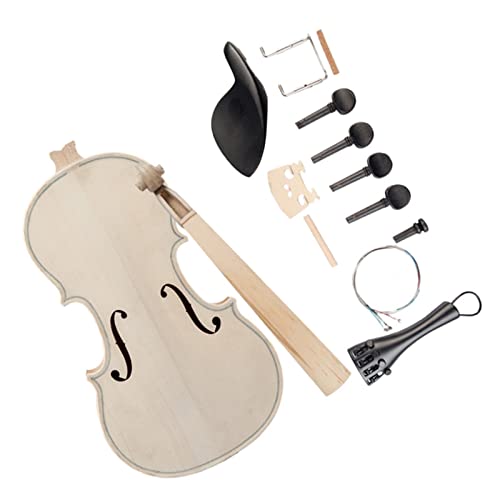 Violine Anfänger DIY 4/4 3/4 1/2 1/4 1/8 Violine Bausatz Massivholz Akustik Geige Fichtendecke Ahorn Nacken Griffbrett Bausatz (Color : 3-4)