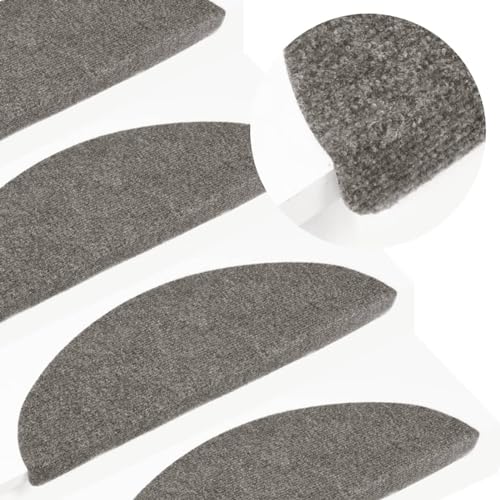 Sufrk Stufenmatten Selbstklebend 15 Stk. 56x17x3 cm Grau Stufenmatten Schmal Treppenteppich Selbstklebend