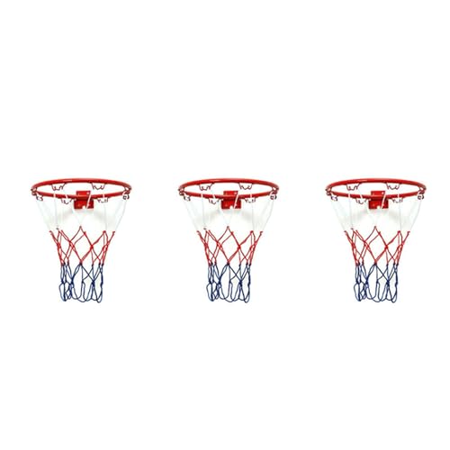 SICOSALT 3 Stücke 32cm Wand Netz Metall Felge Hängender Korb Basket Ball Wand mit Schrauben Indoor Außen Sport