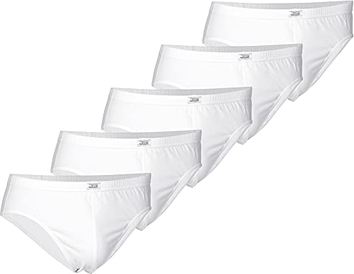 jbs Mini Slips für Herren, Unterhosen für Männer im Set aus ökologischer Baumwolle, Slip im 5er-Pack, weiß, XL