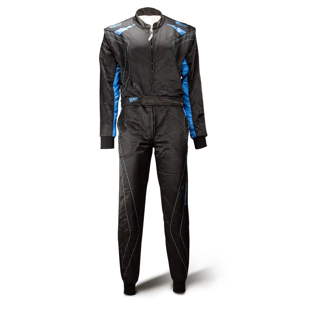 Speed Kartoverall SILVERSTONE RS-2 schwarz/blau - 2-lagiger Top-Overall (140)