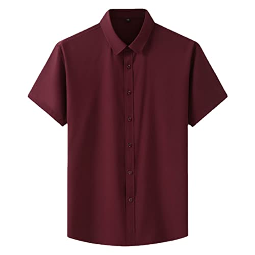 WINDEHAO L-9XL Sommer Herren Kurzarm-Shirt, lässig, locker, einfarbig, Business-Top, weich, atmungsaktiv, Übergröße