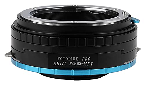 Fotodiox Pro Lens Mount Shift Adapter with Aperture Dial for Nikon G Lens to MFT (Micro 4/3 Four Thirds) Mount Mirrorless Camera with Shift and Rotation - fits Olympus PEN E-P5, E-PL5, E-PM2, E-P3, E-PL3, Panasonic Lumix DMC-GH4, GM1, GX7, G6, GF6,