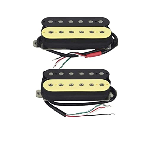 ZENGXUE 1 Satz 2 Stück Hals Und Brücke Hochleistung Alnico 5 Gitarre Pickup Doppelspule Humbucker Pickups Für E-Gitarre (Creme + Schwarz) Humbucker Tonabnehmer Set