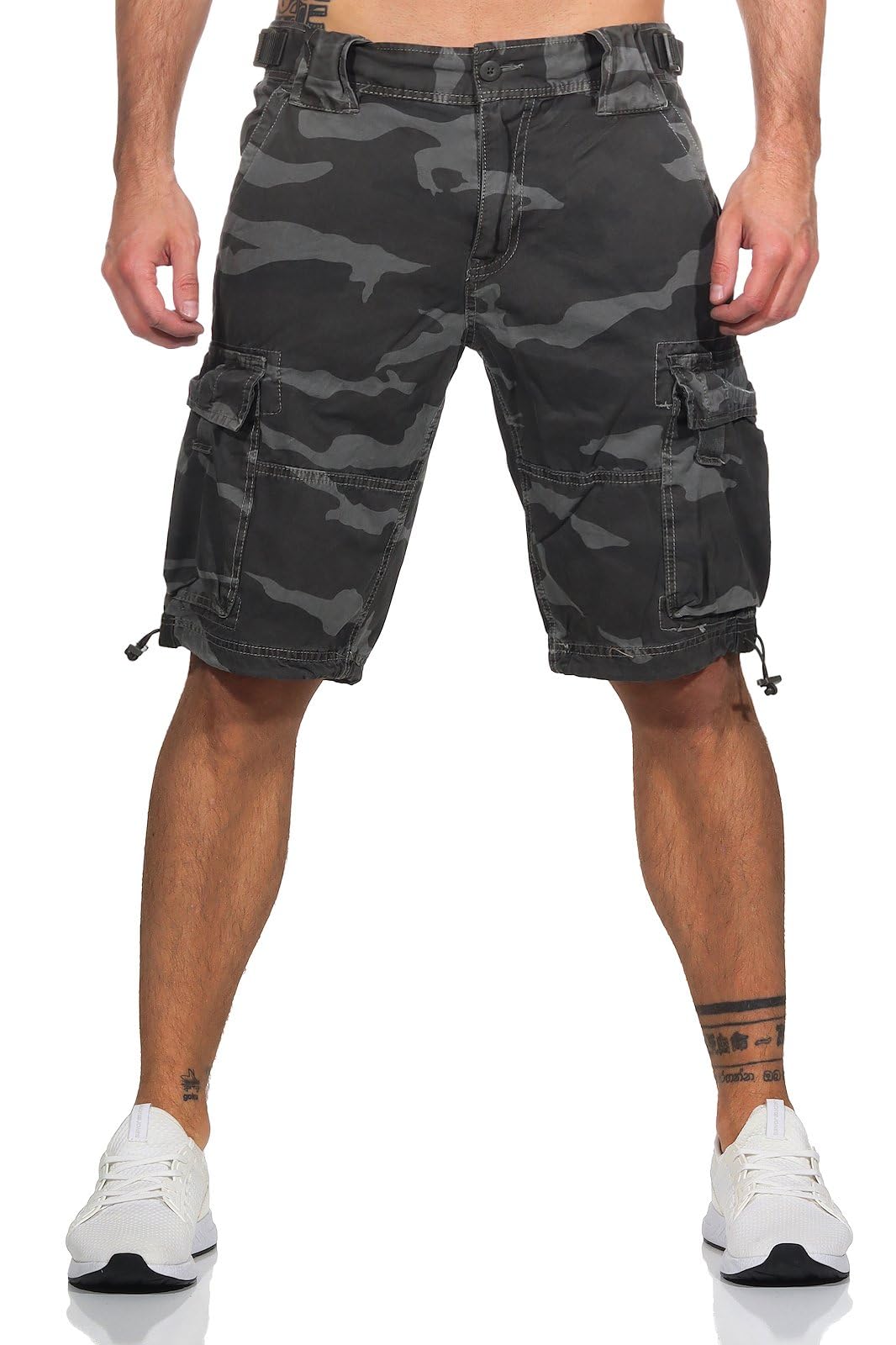 Jet Lag Herren Cargo Shorts 21-753 Bermuda mit Seitentaschen Grey Camo XXL