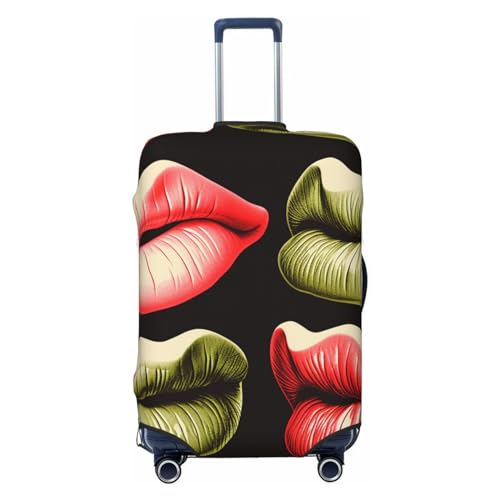 CSGJMYGS Lips Love Gepäckabdeckungen für Koffer, waschbar, modisch, dehnbar, kratzfest, passend für 45,7 - 81,3 cm Gepäck, XL, Schwarz, XL, Schwarz , XL