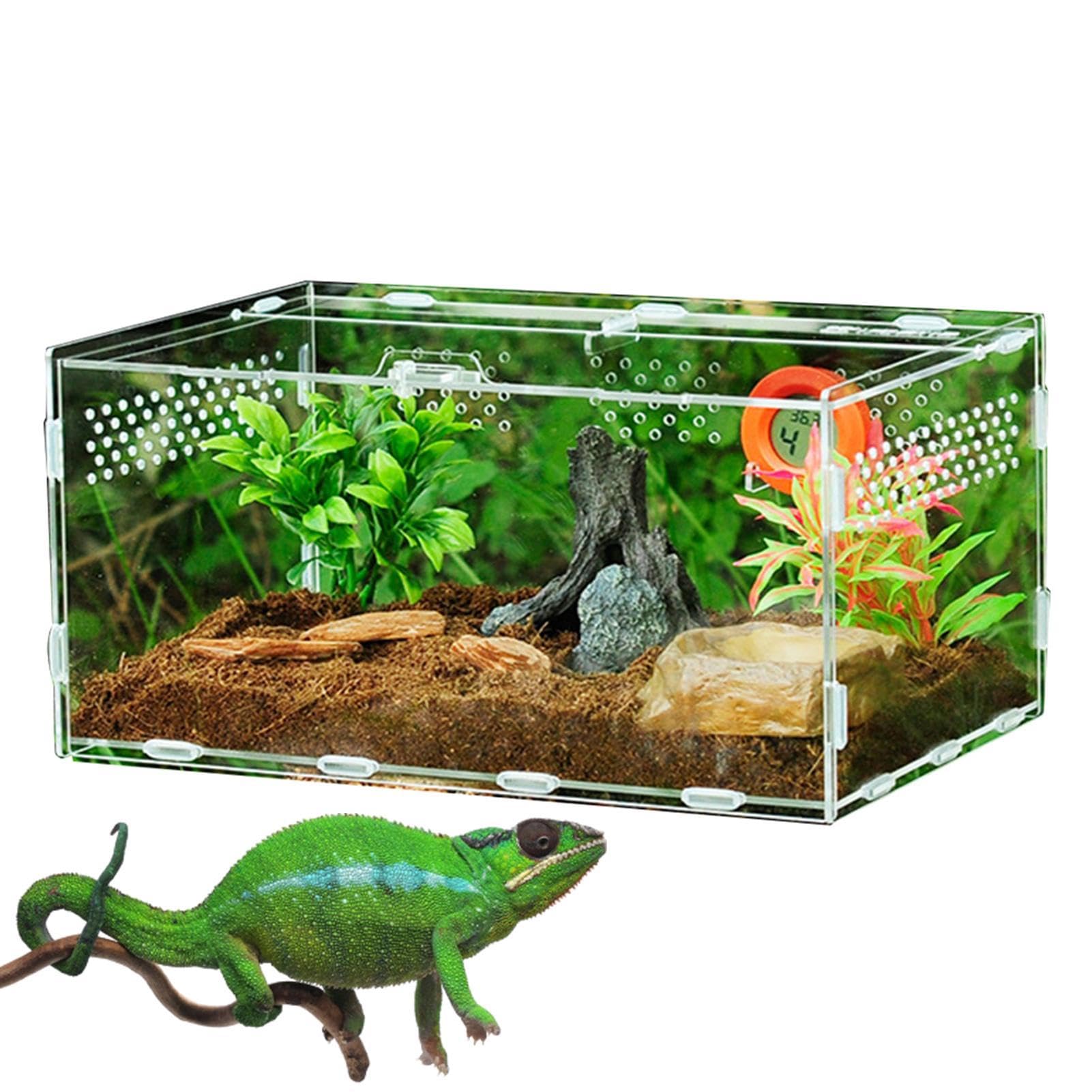 Reptilien-Haustier-Zuchtbox, 820 g, Schlangenfütterung, Zuchtbox, transparent, Vogelspinnen-Gehege, transparent, Reptilien-Futterbox, Reptilien-Terrarium, Lebensraum für Schlangenschildkröten,