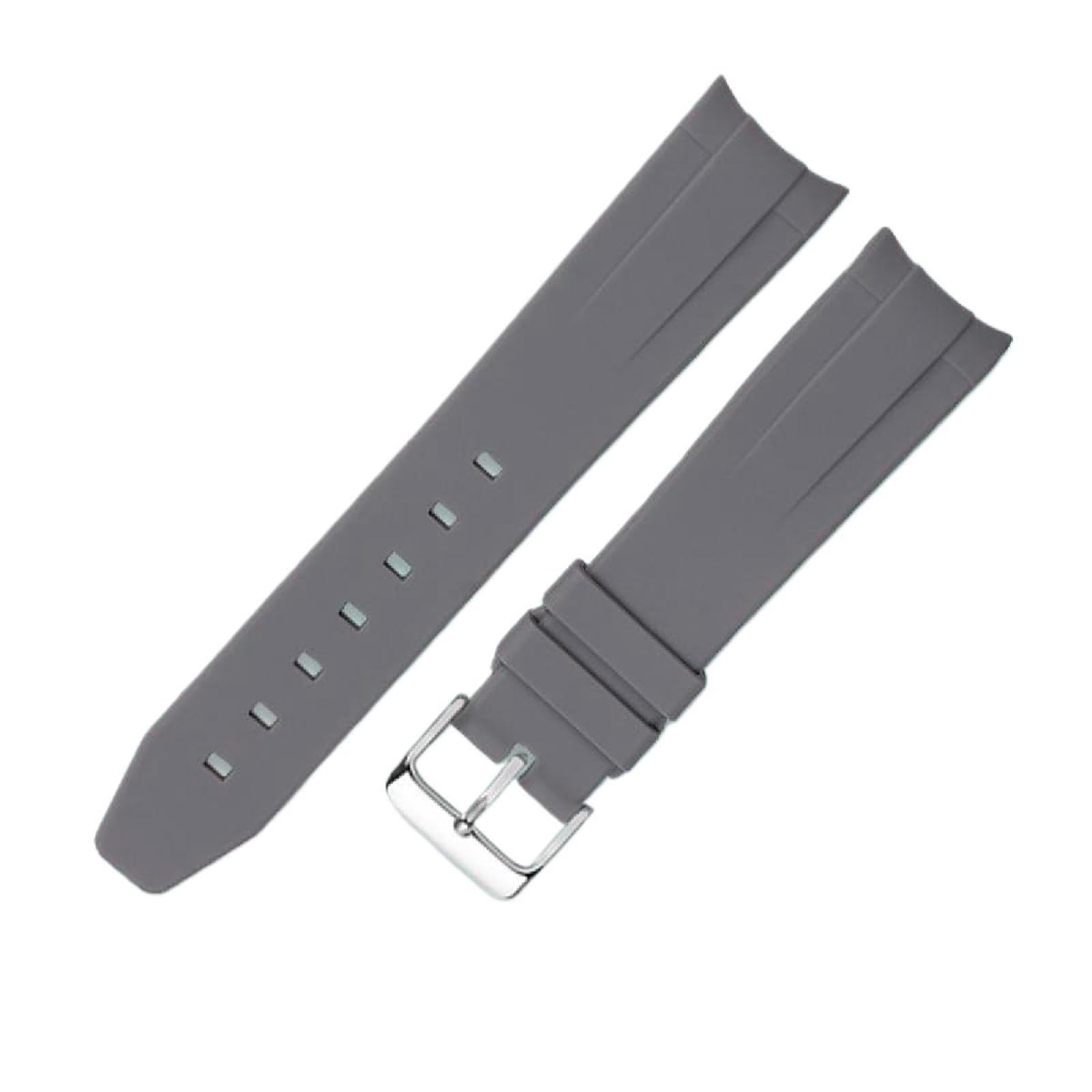 SpaRcz Uhrenarmband Gummi-Uhrenarmband Arc Mouth mit Nadelschnallenbändern für Herren 20mm, Farbe 37, 20mm