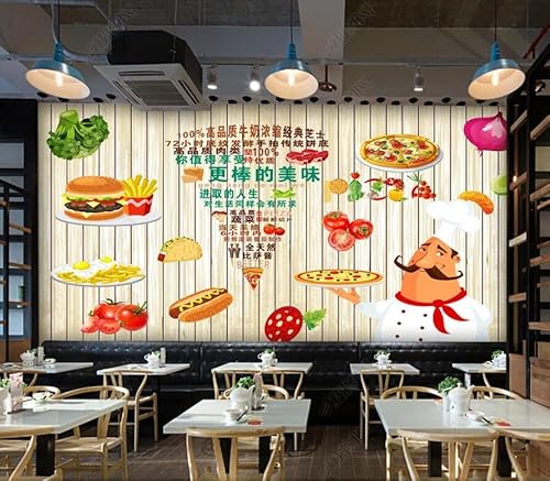 tyujlkjddlf Tapete Wandbild 3D Benutzerdefinierte Westliche Restaurant-Pizza-Shop-Hintergrundwand-140Cmx100Cm