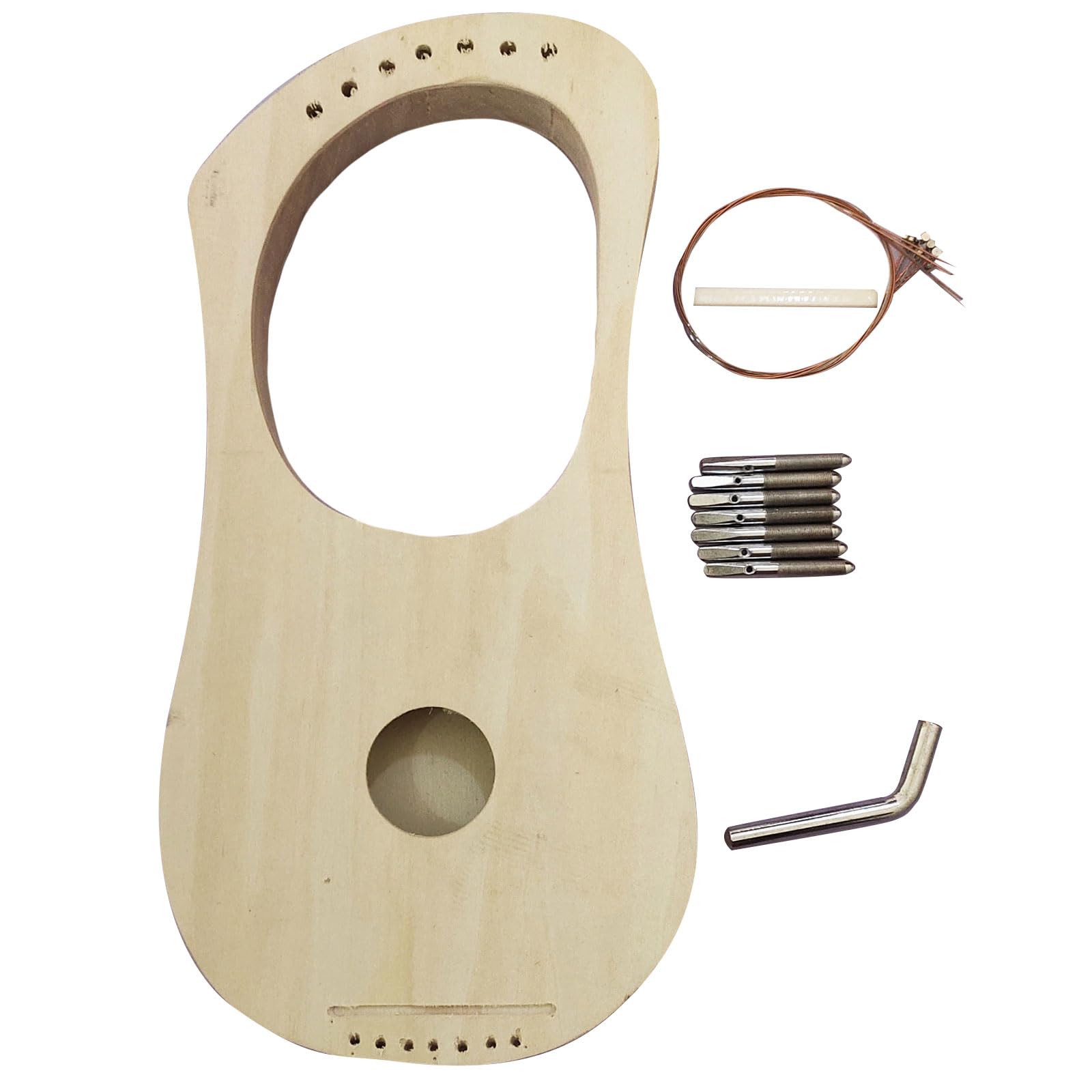 Lyre Harp 7 Saiten Kit Antike Lyres Holz Saiteninstrument Lyre Harfe Herstellung Material Kit mit Stimmschlüssel Musikinstrumente Set für Anfänger Holz