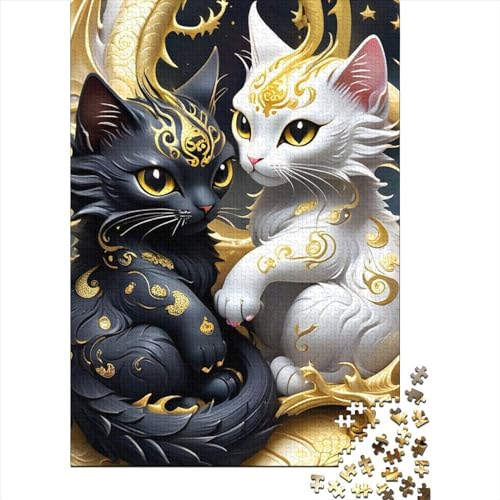 Süße Katze für Erwachsene, schwierige Puzzles, anspruchsvolle Puzzles mit 1000 Teilen, entspannendes intellektuelles Lernspielzeug, 75 x 50 cm