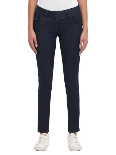 LTB Jeans Damen Jeans Molly M - Jeans Damen Slim aus Baumwollmischung Slim Denim Dunkel mit Reißverschluss Mittlere Taille - Blau