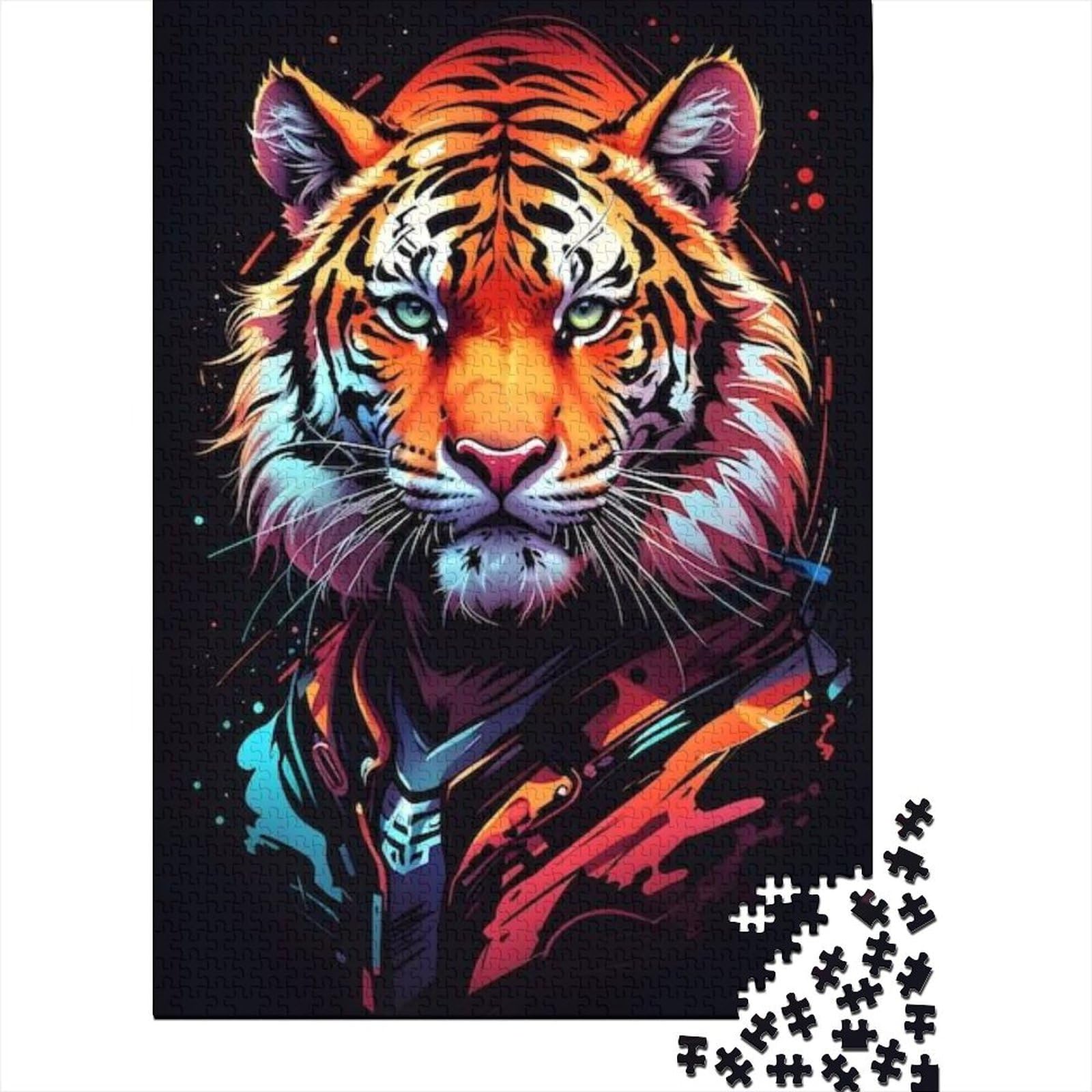 1000 Puzzles für Erwachsene, Tiger, Holzpuzzles, Puzzles für Erwachsene und Teenager, Holzpuzzles für Erwachsene und Teenager (Größe 75 x 50 cm)