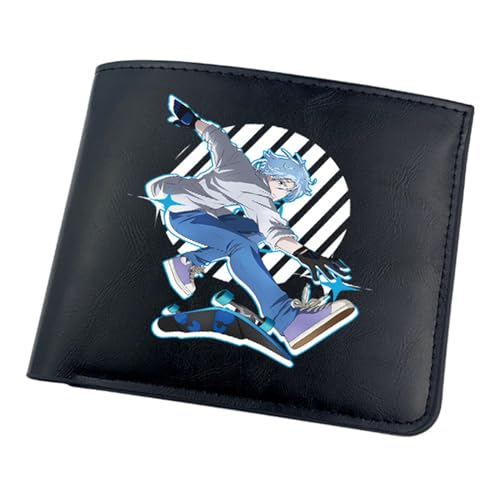 RYNDEX SK8 The Infi-nity Anime-Geldbörsen, Zweifach Gefalteter Geldbörse Klein, PU-Leder Geldbörse Brieftasche Wallet(Color:Black 11)