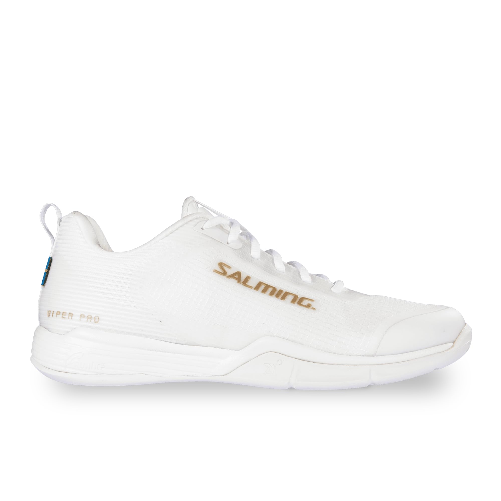 Salming Viper Pro Indoor Handballschuhe Hallenschuhe Sportschuhe weiß/Gold 1234060-0740 (EU Schuhgrößensystem, Erwachsene, Numerisch, M, 42)