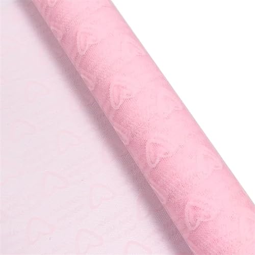 Blumenstrauß-Wickelpapier 1 M/Pack Herz Garn Mesh Scrapbook Dekoration Materialien Verpackung Garn Blumen Blumenstrauß Floristen Handwerk Liefert Papier Blumenstrauß Papier (Color : Pink)