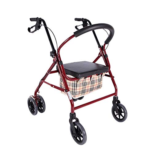 Rely on Walking Walker für Senioren Rollator Vierrädriger Gehwagen, faltbarer Einkaufswagen, höhenverstellbar, Reiseeinkaufstools für ältere Menschen Comfortable anniversary